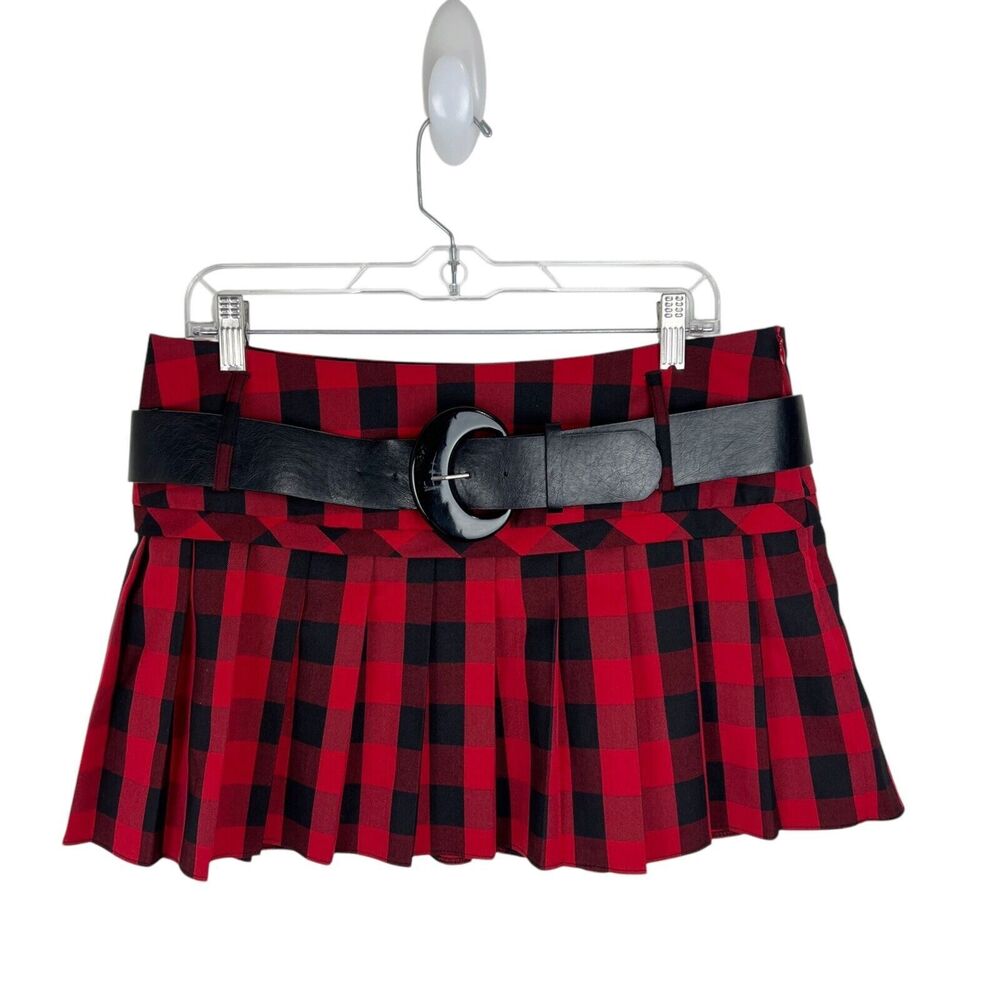 Tracy Evans Limited Pleated Skirt Women 9 Red Plaid Goth Punk Mini School Girl